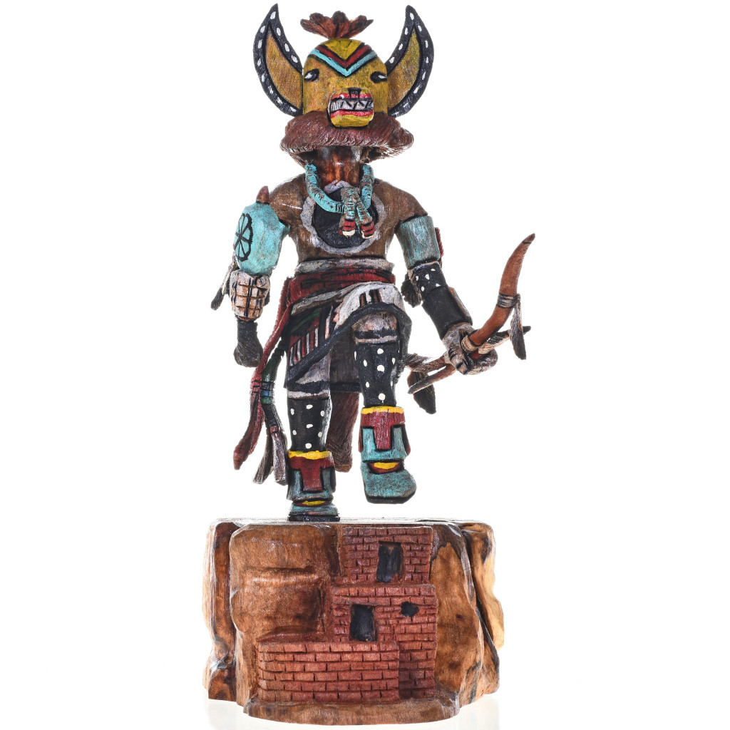 Hopi Fox Kachina Doll Cottonwood by Milton Howard