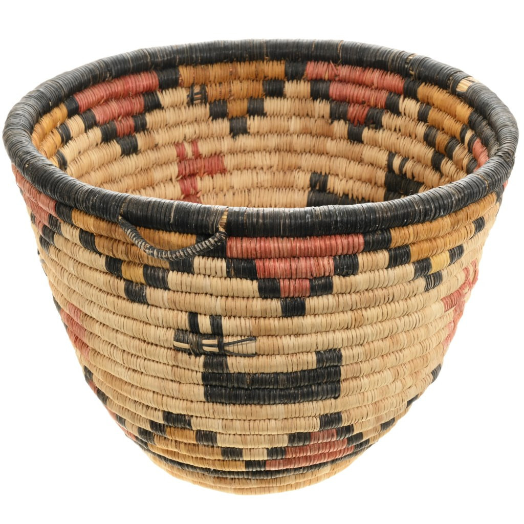 Vintage Hopi Coiled Animal Deer Thunder Cloud Basket