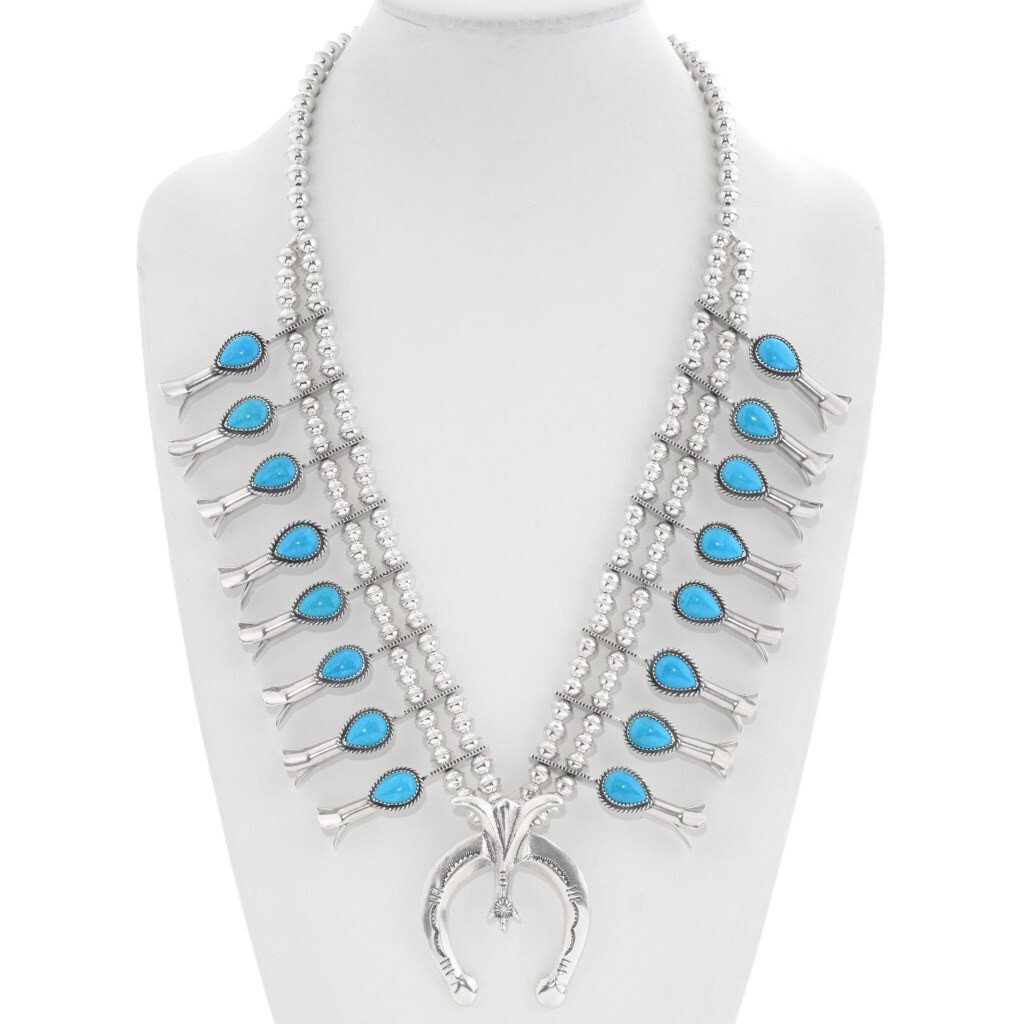 Turquoise Squash Blossom Necklace