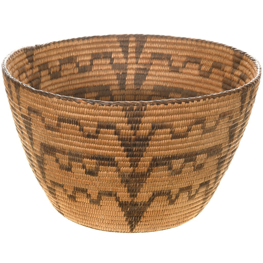 Old Pima Indian Geometric Basket Bowl