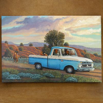 Old Ford Pickup Truck on Canvas by JC Black 0033