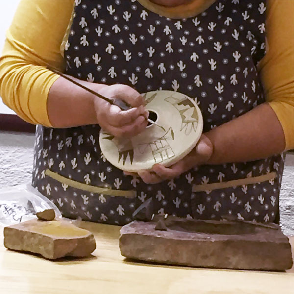 Hopi Artist Painting Pot