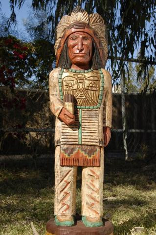tobacco shop indian statue Wooden Cigar Store Indian Eagle Chief by Mandan Carver Frank Gallagher 3  Feet 0052