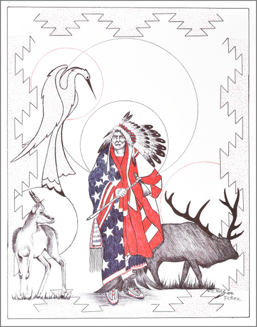 Limited Edition Native American Print By Navajo Artist Frankie C Nez