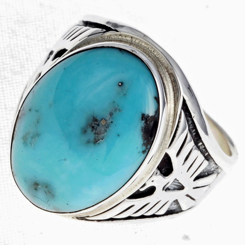 Eagle Turquoise Ring for Men Sterling Silver 10