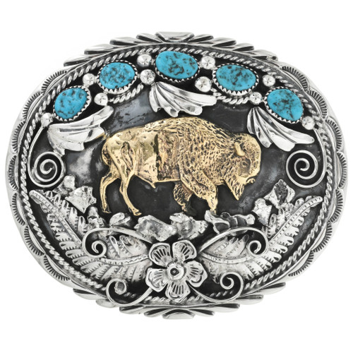 Buffalo beaded belt buckle Belt Buckle - Beaded Buffalo main image 4