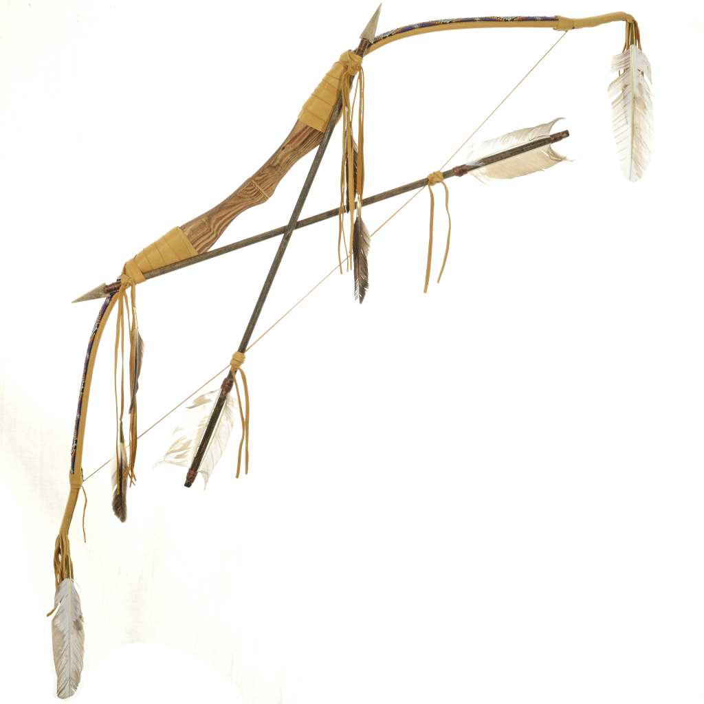 Buckskin Bow And Arrows Set Beaded Southwest Wall Decor 1801
