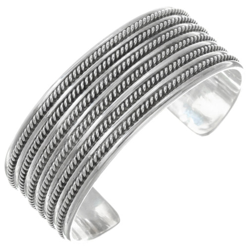 Heavy Gauge Twist Wire Wide Sterling Silver Navajo Cuff 19907