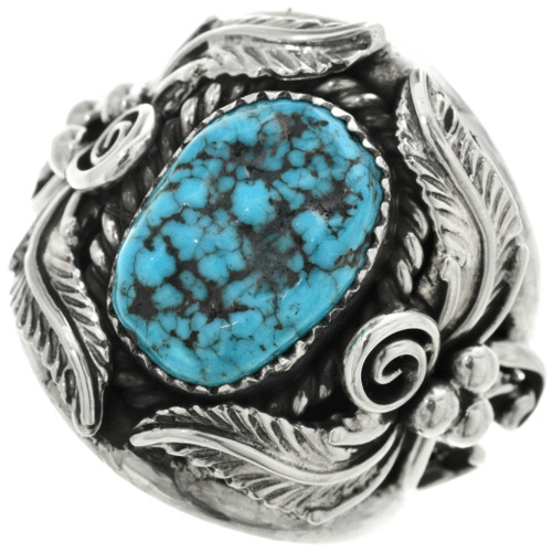 Navajo Turquoise Big Boy Silver Ring Bold Sterling Mens Design 23077