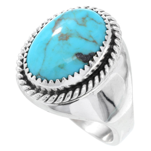 Navajo Sterling Silver Wide Saddle Band Style Ring Handmade