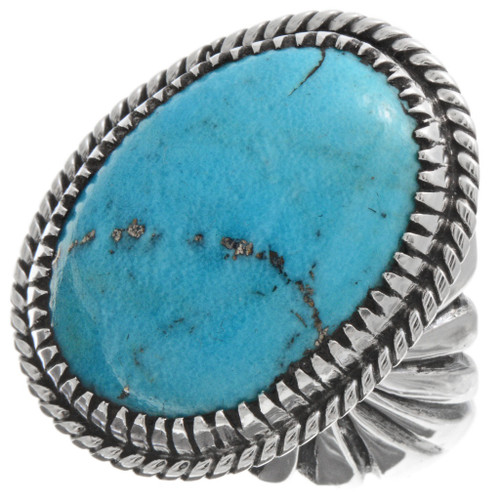 Navajo Turquoise Silver Big Boy Ring Sterling Mens Celebrity Jewelry 21627