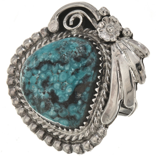 Sterling Sizes 7.5 to 9.5 Nevada Turquoise Navajo Ladies Ring 29842