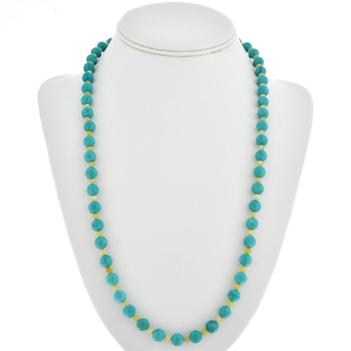 Navajo Turquoise Serpentine Bead Necklace 30115