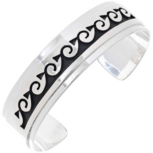 ヴィンテージ！Silver Wavy Curve ブレスレット　#1 Overlaid Silver Wave Cloud Cuff 30432