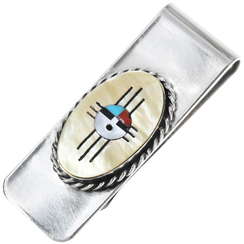 Inlaid Zia Sunface Silver Money Clip 34296