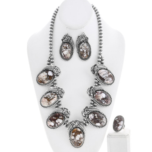 Wild Horse Magnesite Navajo Jewelry Set 34552