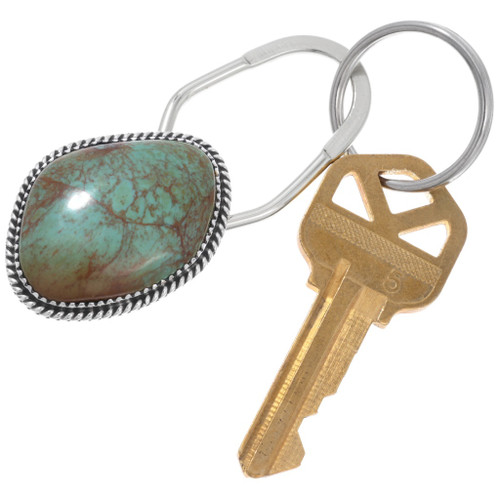 Navajo Turquoise Silver Key Ring 39363