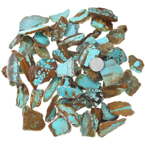 Genuine Number 8 Turquoise Sliced Rough Medium Size One Pound Lot