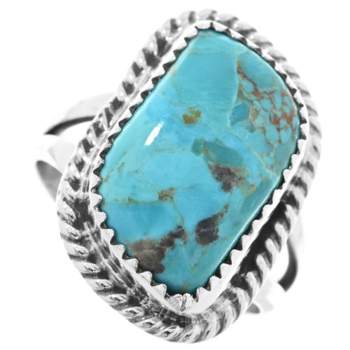 Navajo Turquoise Sterling Twist Wire Ring 1032