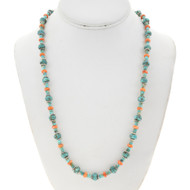 Spiny Oyster Turquoise Beaded Navajo Necklace 43889