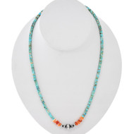 Navajo Turquoise Heishi Spiny Oyster Choker 43989