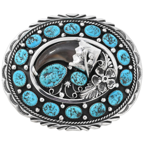 【b-16】 one‐hand bear claw / Turquoise Native American Bear Claw with Turquoise Vintage Pendant