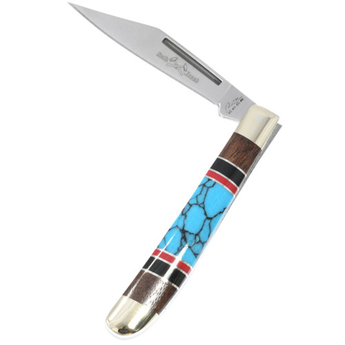 Native American Designed Turquoise Inlay Pocket Folding Knife by Doris ...