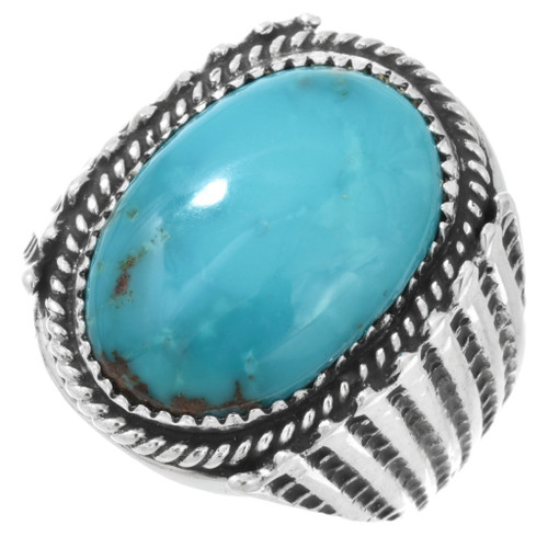 Sterling Turquoise Native American Mens Ring Any Size 44394