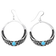 Sterling Silver Turquoise Hoop Earrings 44643