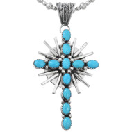 Sleeping Beauty Turquoise Cross Pendant 44662