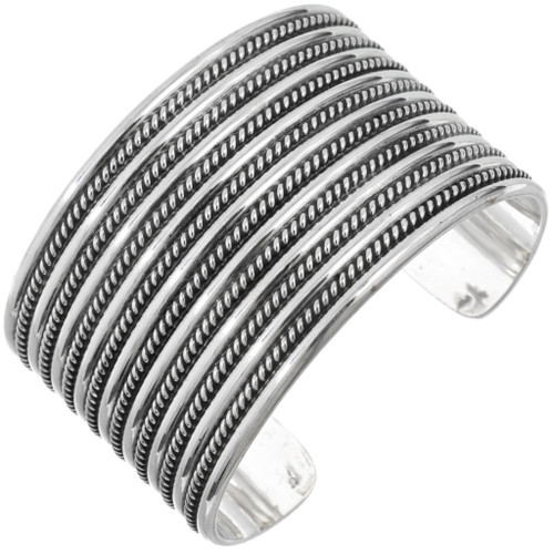 Heavy Duty Sterling Twist Wire Cuff Wide Bracelet 44999