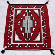 Genuine Ganado Red Hand Woven Wool Vintage Navajo Rug 46315