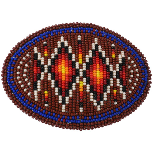 Native American Beaded Belt With Wooden Buckle Antique Native American Seed Bead Belt Wood Buckle Used main image 4