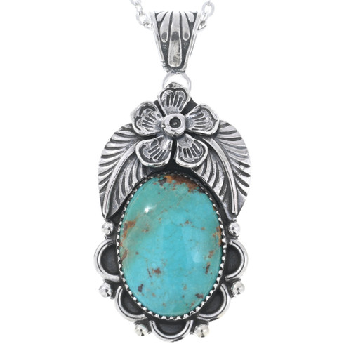 Sterling Silver Evans Turquoise Southwest Navajo Pendant 47811