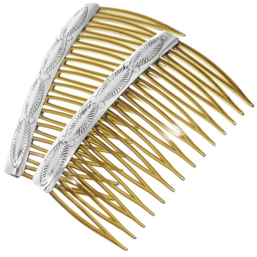Sterling Silver Navajo Hammered Hair Barrette Combs Set Of Two by Randy ...