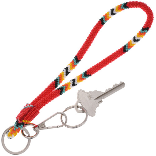 Coral Keychain Wristlet Mom Of Girls Beaded Keychain Wristlet