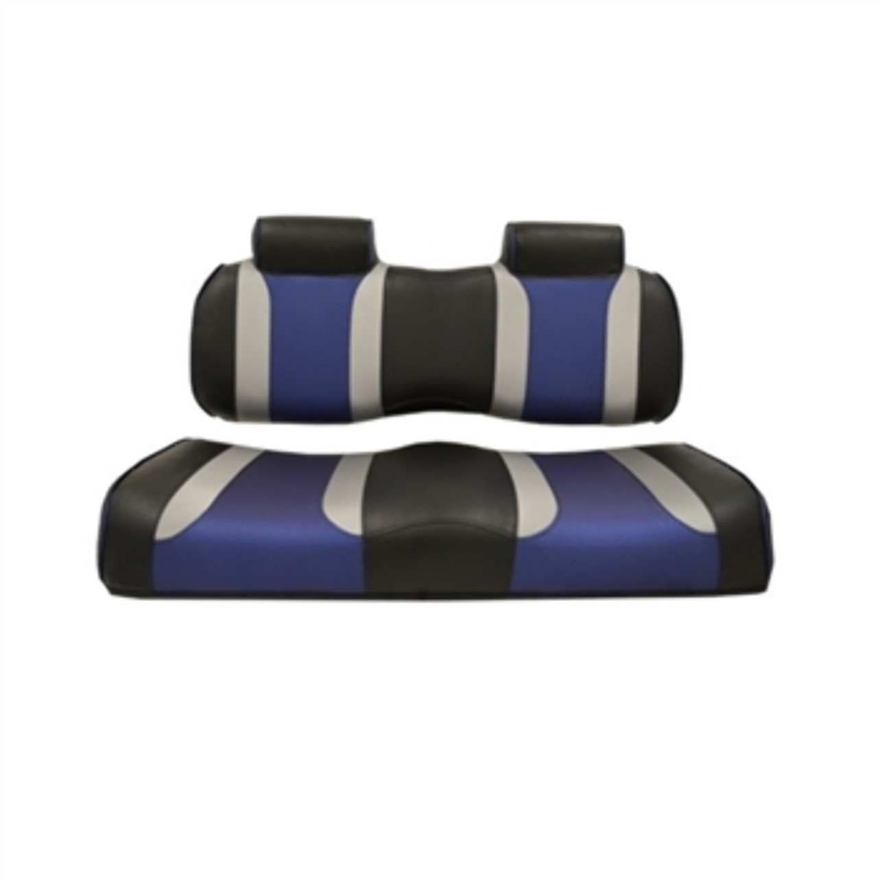 Tsunami Black/Blue Front Seat Cushion for Club Car Precedent Golf Cart  12-Up - Performance Plus Carts