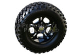 12" DarkSide Black Golf Cart Wheels with 23" All Terrain Tires - Set of 4