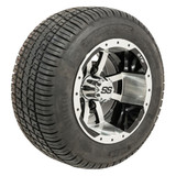 10" Storm Trooper Black/Mach Golf Cart Wheels on 205/50-10 (18") Tires-Set of 4