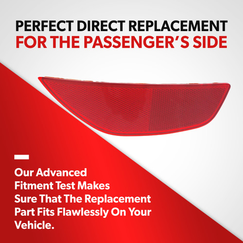 For 2011-2019 Ford Fiesta Bumper Face Bar Reflector Light Lamp Rear Passenger