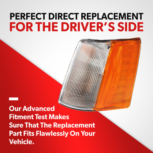 For 1993-1998 Jeep Grand Cherokee Chrome Corner Light With New Bulb Driver Side (driver_side)