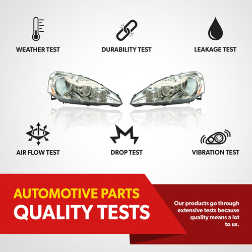 For 2005 2006 Acura RSX Base Type-S Coupe Chrome Bezel Headlight Lamp Pair Set (certified / replacement)