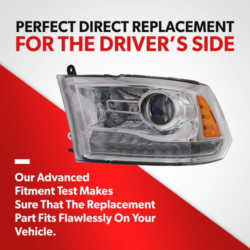 For 13-18 Ram 1500 2500 3500 19-22 1500 Classic Headlight With Bulb Driver Side (driver_side)