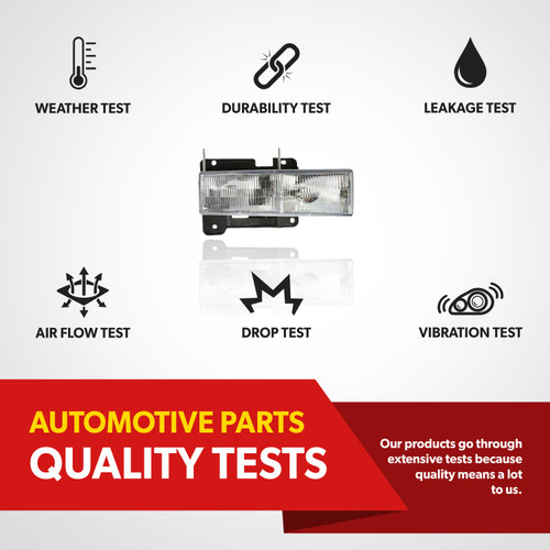 For 1988-1998 Chevrolet GMC C K 1500 2500 Headlight With Bulb Passenger Side (certified / replacement)