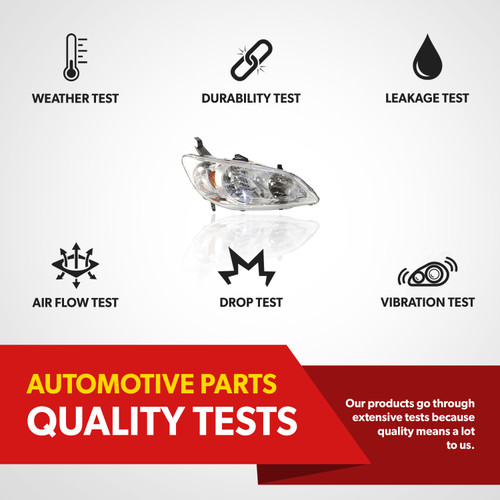 For 04 05 Honda Civic Headlight Headlamp Clear Lens With New Bulb Passenger Side (certified / replacement)