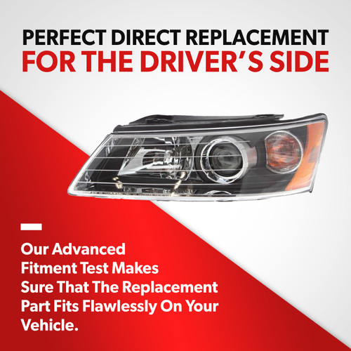 For 2006 2007 2008 Hyundai Sonata GL GLS LX SE Headlight Assembly Driver Side (driver_side)