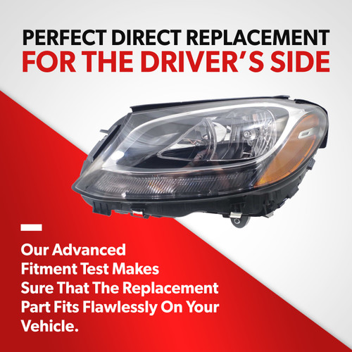 For 15-20 Mercedes-Benz C300 C350e C400 C450 AMG C63 AMG S Headlight Driver Side (driver_side)