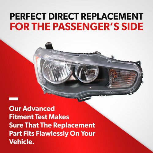 For 08-14 Mitsubishi Lancer Sedan Hatchback Headlight Replacement Passenger Side
