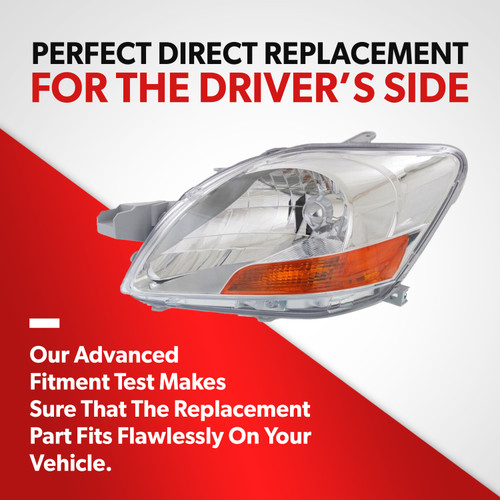 For 2007-2011 Toyota Yaris Sedan Hatchback Headlight Clear Front Driver Side (driver_side / replacement)