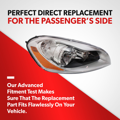 For 2010-13 Volvo XC60 3.2 Base T6 Clear With Bulb Headlight Lamp Passenger Side (passenger_side / replacement)